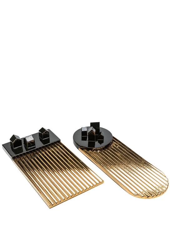 Visionnaire: Casale rectangular tray - Gold/Black - ecraft_2 | Luisa Via Roma