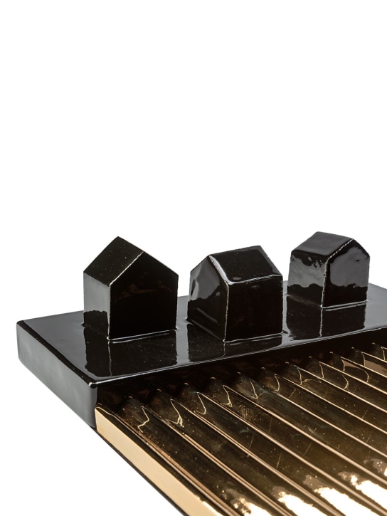 Visionnaire: Casale rectangular tray - Gold/Black - ecraft_1 | Luisa Via Roma