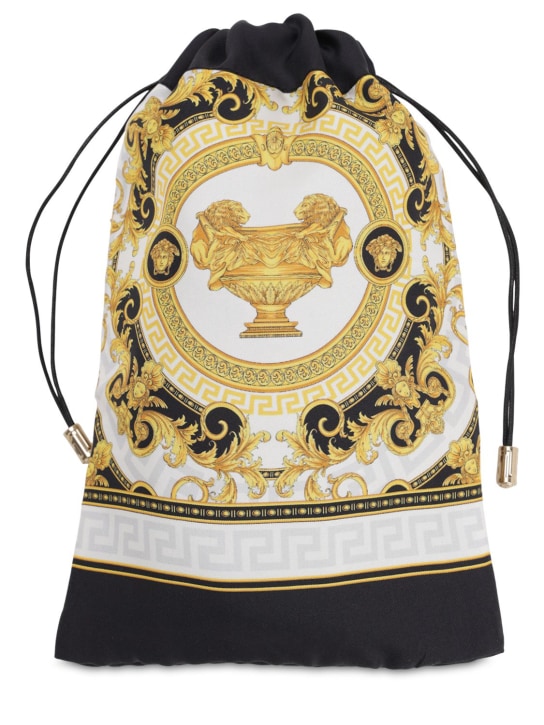 Versace: Barocco & Robe真丝眼罩 - 白色/金色 - ecraft_1 | Luisa Via Roma