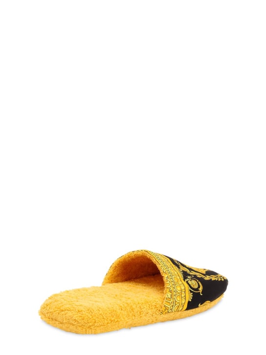 Versace: Barocco & Robe cotton slippers - Gold/Black - ecraft_2 | Luisa Via Roma