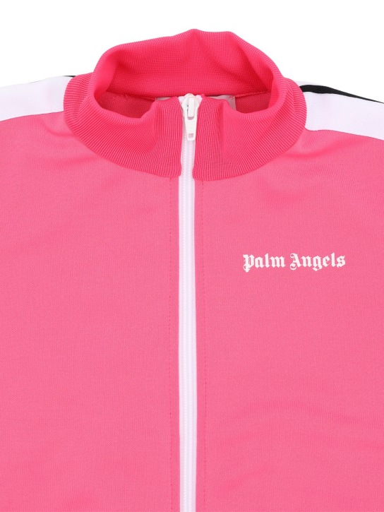 Palm Angels: 拉链开合科技织物卫衣 - 粉色 - kids-girls_1 | Luisa Via Roma