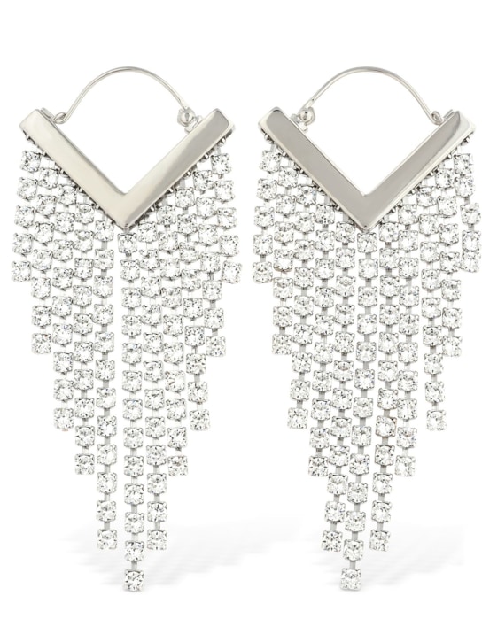 Isabel Marant: Melting crystal earrings - Silver - women_0 | Luisa Via Roma