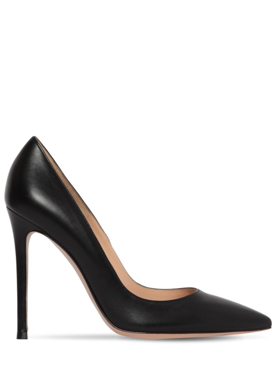 Gianvito Rossi: Zapatos de tacón Gianvito de piel 105mm - Negro - women_0 | Luisa Via Roma