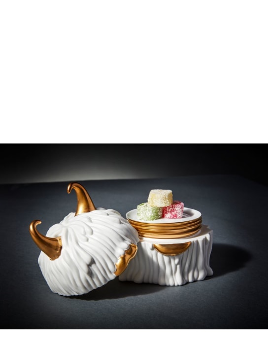 L'objet: Boîte avec 4 assiettes en porcelaine Lynda - Blanc - ecraft_1 | Luisa Via Roma