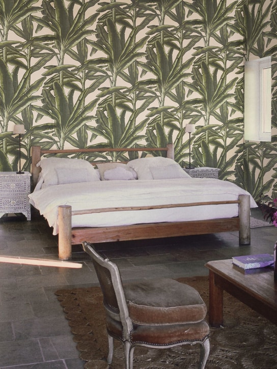 Arjumand's World: Banana leaf printed wallpaper - Green/Beige - ecraft_1 | Luisa Via Roma
