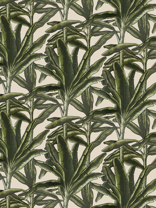 Arjumand's World: Banana leaf printed wallpaper - Green/Beige - ecraft_0 | Luisa Via Roma