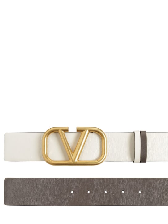 Valentino Garavani: 4cm Reversible V Logo leather belt - women_1 | Luisa Via Roma