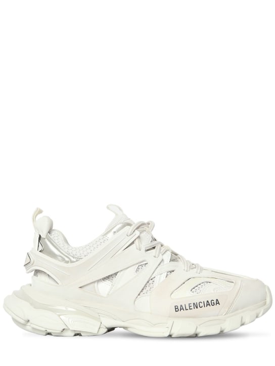 Balenciaga: 30mm Track faux leather & mesh sneakers - White - women_0 | Luisa Via Roma