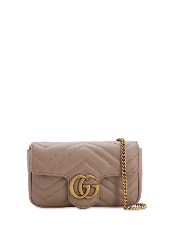Gucci: Supermini GG Marmont leather bag - Porcelain Rose - women_0 | Luisa Via Roma