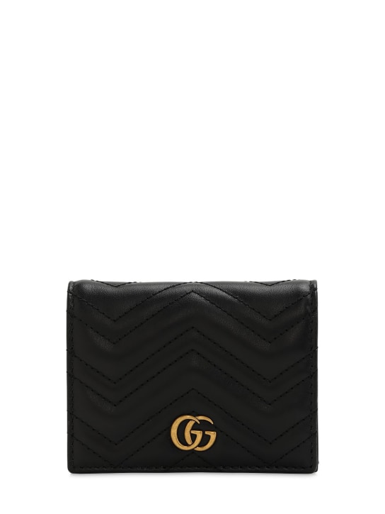 Gucci: Portefeuille en cuir GG Marmont 2.0 - Noir - women_0 | Luisa Via Roma