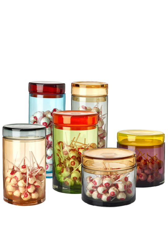 Polspotten: Caps & jars set of 3 glass containers - Multicolor - ecraft_2 | Luisa Via Roma