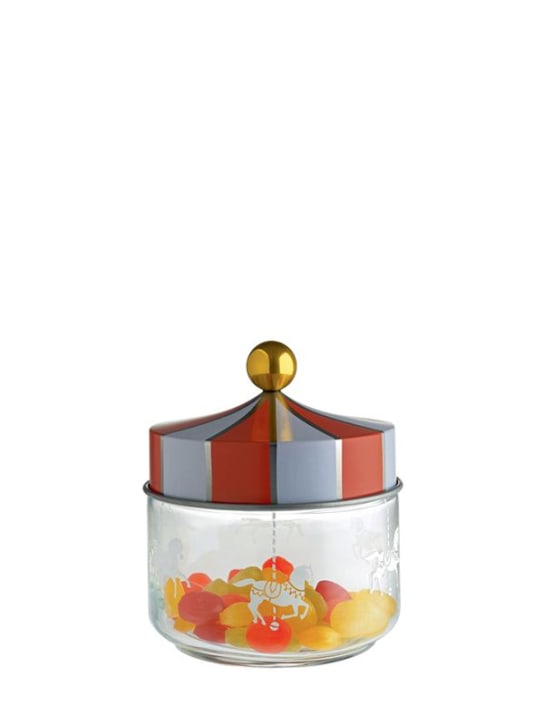 Alessi: Contenitore piccolo Circus in vetro con coperchio - Multicolore - ecraft_1 | Luisa Via Roma