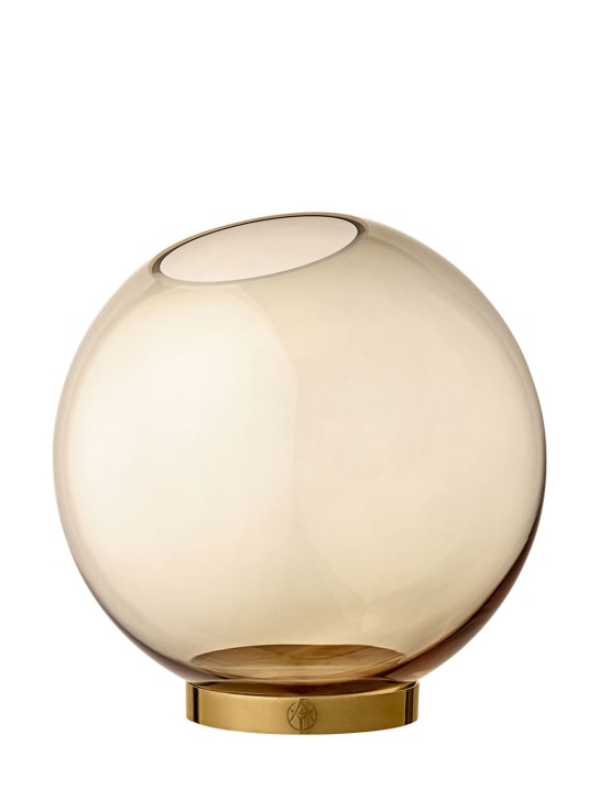 Aytm: Vase rond en verre Globe - Jaune/Or - ecraft_0 | Luisa Via Roma