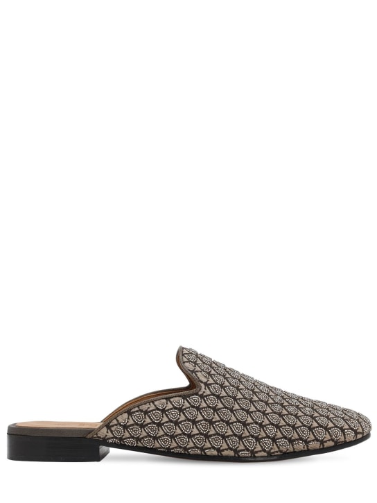 I Was A Sari: ZAPATOS MULES "LVR SUSTAINABLE" BORDADOS A MANO - Plata - women_0 | Luisa Via Roma