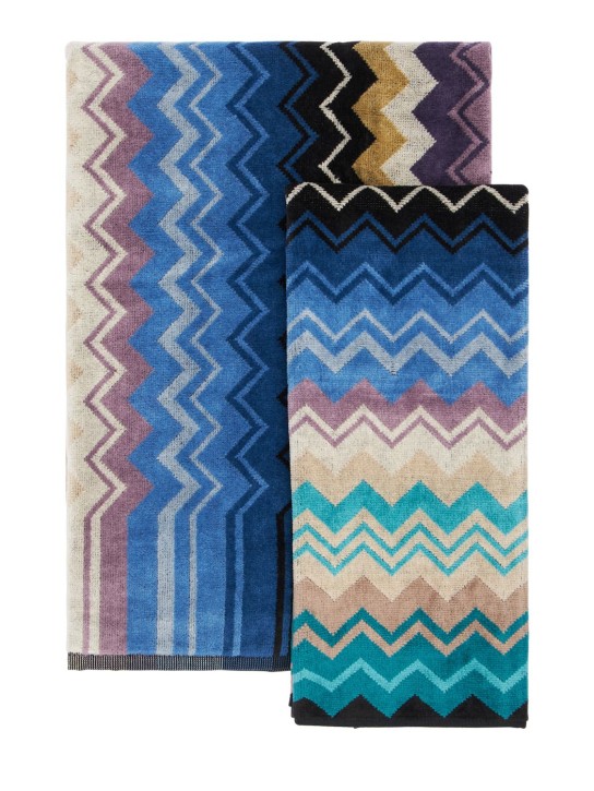 Missoni Home: Set de 2 toallas Giacomo - Azul/Multicolor - ecraft_0 | Luisa Via Roma