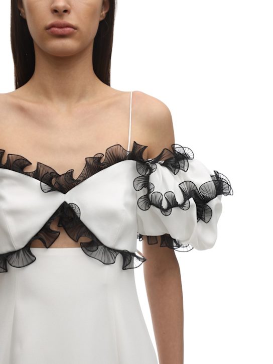 Givenchy: RUFFLED CREPE ENVERS SATIN DRESS - White - women_1 | Luisa Via Roma