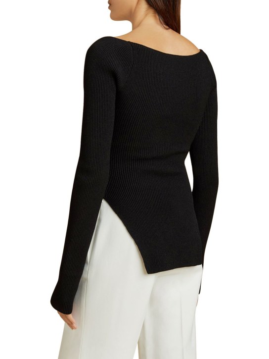 Khaite: Maddy stretch rib knit top - Black - women_5 | Luisa Via Roma