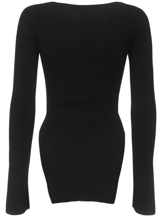 Khaite: Maddy stretch rib knit top - Black - women_4 | Luisa Via Roma