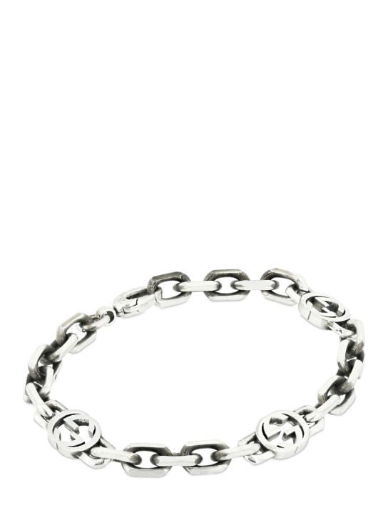 Gucci: Interlocking G chain bracelet - Silver - men_1 | Luisa Via Roma