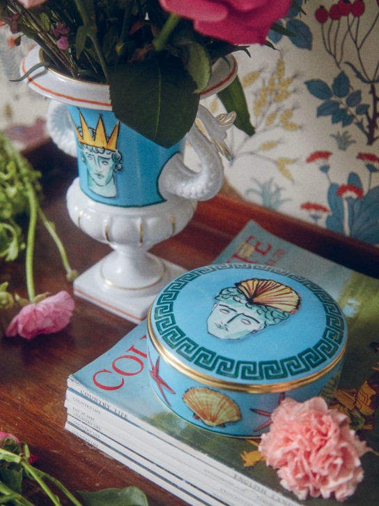 Ginori 1735: Nettuno mermaid tails porcelain vase - Multi/Blue - ecraft_2 | Luisa Via Roma