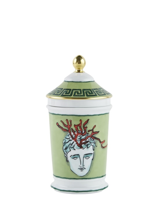 Ginori 1735: Nettuno printed porcelain vase w/ lid - Green - ecraft_0 | Luisa Via Roma