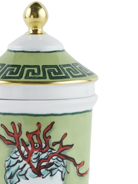 Ginori 1735: Nettuno printed porcelain vase w/ lid - Green - ecraft_1 | Luisa Via Roma