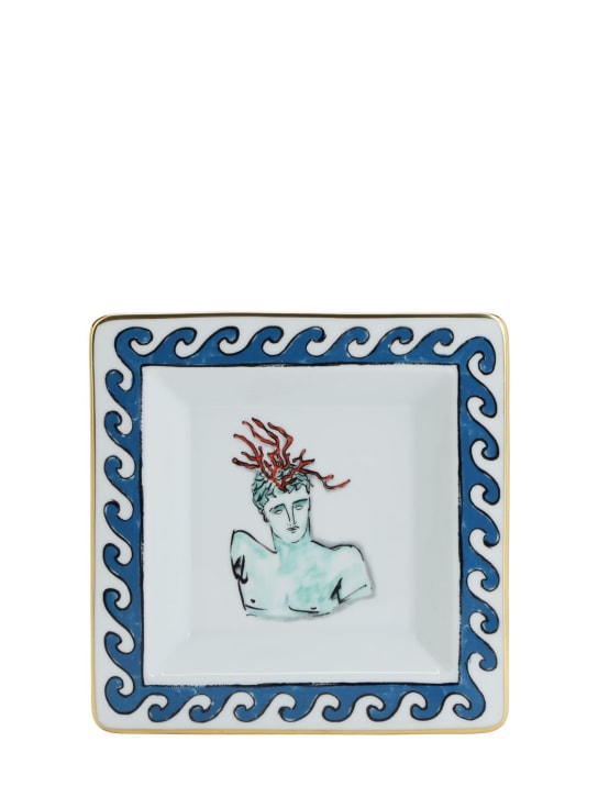Ginori 1735: 18cm quadratische Ablage aus Porzellan „Nettuno“ - Weiß - ecraft_0 | Luisa Via Roma