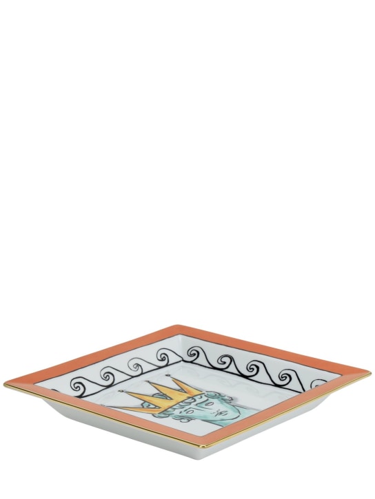 Ginori 1735: 24.5cm Nettuno square porcelain tray - White - ecraft_2 | Luisa Via Roma