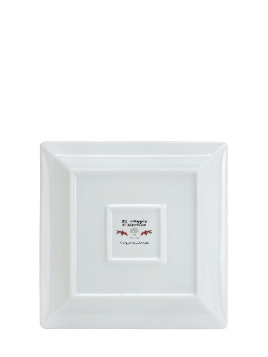 Ginori 1735: 24.5cm Nettuno square porcelain tray - White - ecraft_4 | Luisa Via Roma