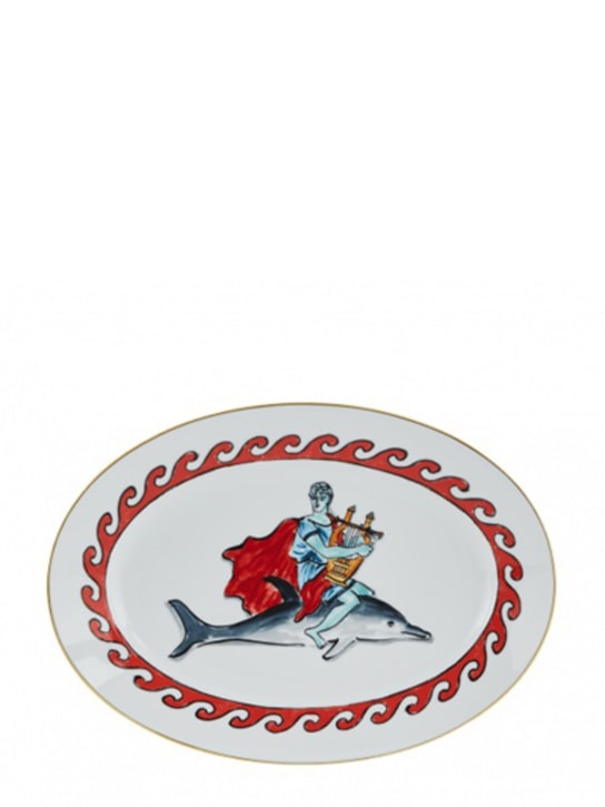 Ginori 1735: Plato oval Nettuno de porcelana 34cm - Blanco - ecraft_0 | Luisa Via Roma
