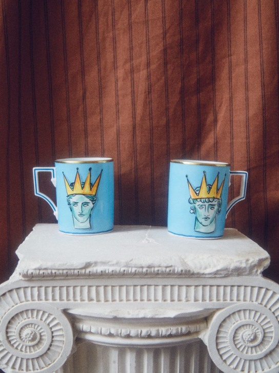 Ginori 1735: 400ml Nettuno Luna porcelain mug - Blue - ecraft_5 | Luisa Via Roma