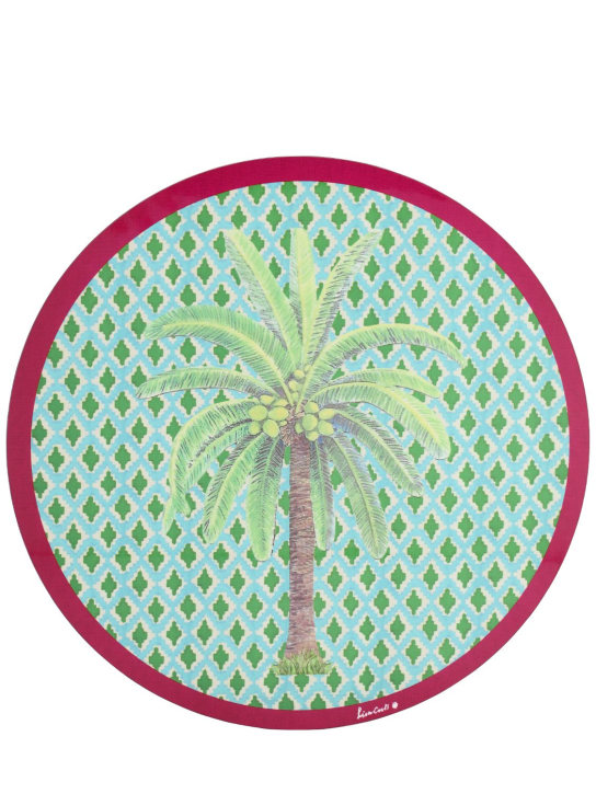 LISA CORTI: Hima palm lacquered cork round placemat - ecraft_0 | Luisa Via Roma