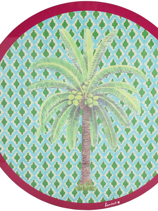 LISA CORTI: Hima palm lacquered cork round placemat - ecraft_1 | Luisa Via Roma