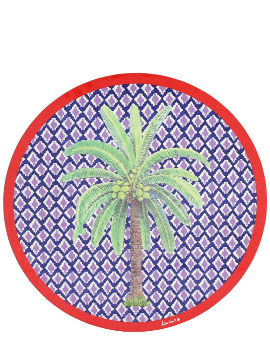 LISA CORTI: Hima palm lacquered cork round placemat - ecraft_0 | Luisa Via Roma