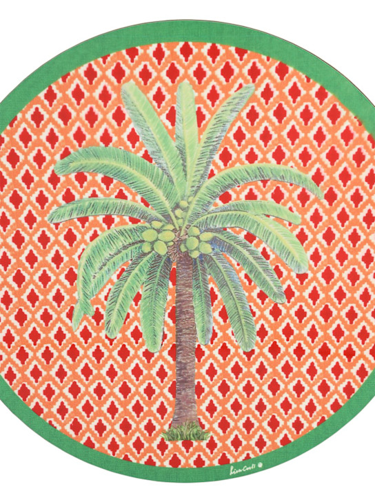 LISA CORTI: Hima palm lacquered cork round placemat - ecraft_1 | Luisa Via Roma