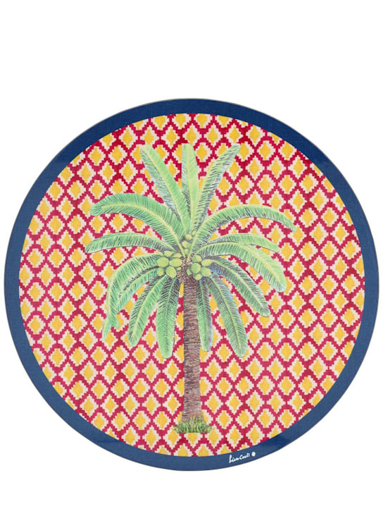 LISA CORTI: Hima palm lacquered cork round placemat - ecraft_0 | Luisa Via Roma
