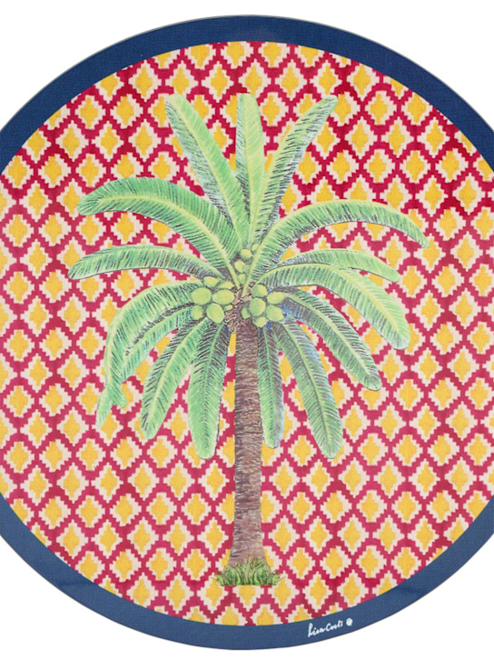 LISA CORTI: Hima palm lacquered cork round placemat - ecraft_1 | Luisa Via Roma