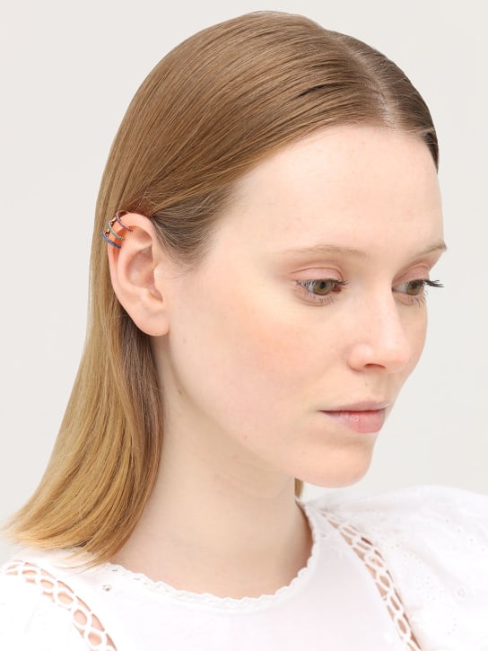 Talita: Rays tripe zirconia triple ear cuff - Multicolor - women_1 | Luisa Via Roma