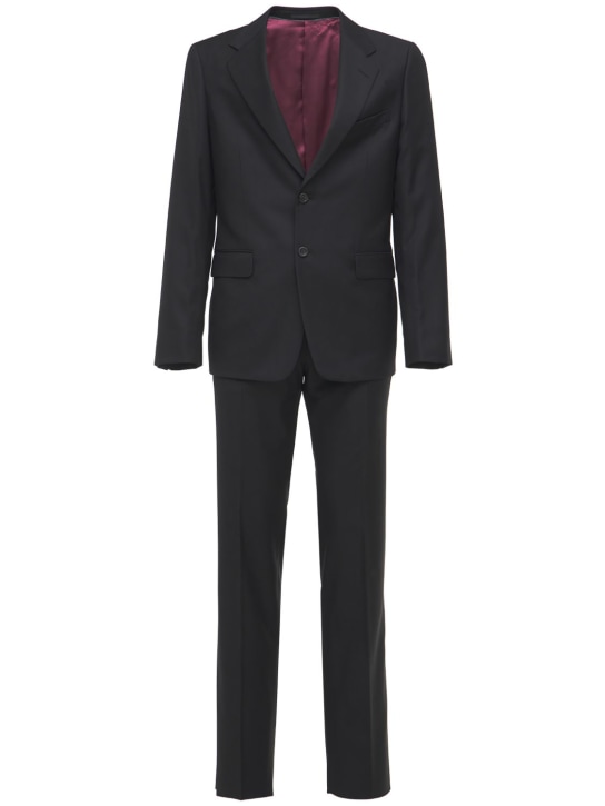 Gucci: Natural wool blend London suit - Black - men_0 | Luisa Via Roma