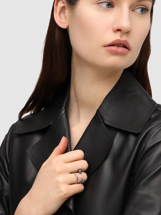 McQueen: Anello Twin con teschio - Argento - women_1 | Luisa Via Roma