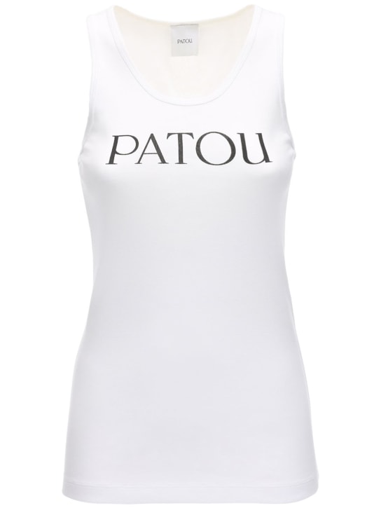 Patou: Cotton jersey tank top - Beyaz - women_0 | Luisa Via Roma