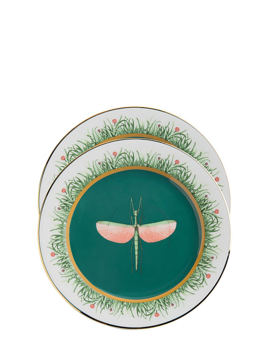 La Double J: Set of 2 Libellula dessert plates - Green - ecraft_3 | Luisa Via Roma
