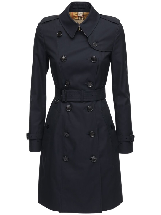Burberry: Mid-length Chelsea heritage trench coat - Navy - women_0 | Luisa Via Roma