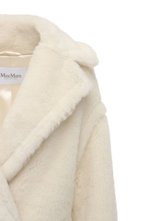 Max Mara: Tedgirl alpaca blend long coat - White - women_1 | Luisa Via Roma