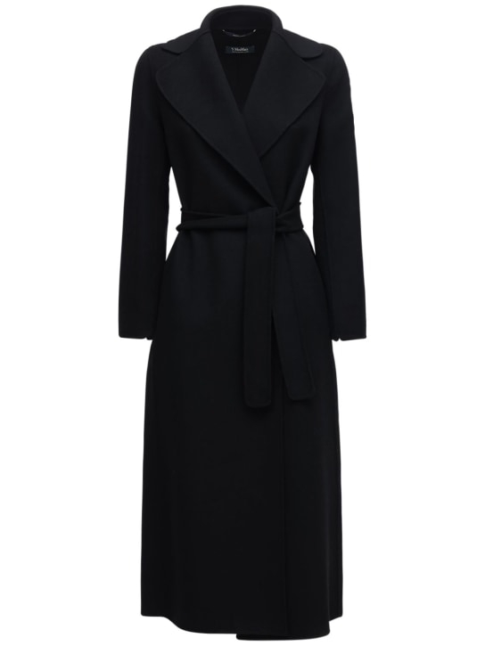 Black Wool Coat Women, Long Belted Coat, Single Breasted Wool Coat