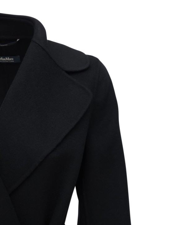 'S Max Mara: Poldo belted wool coat - Black - women_1 | Luisa Via Roma