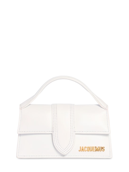 Jacquemus: Le Bambino leather top handle bag - White - women_0 | Luisa Via Roma