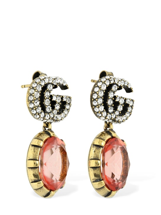 Gucci: Pendientes GG Marmont con cristales decorados - women_1 | Luisa Via Roma