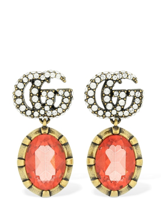 Gucci: Pendientes GG Marmont con cristales decorados - women_0 | Luisa Via Roma