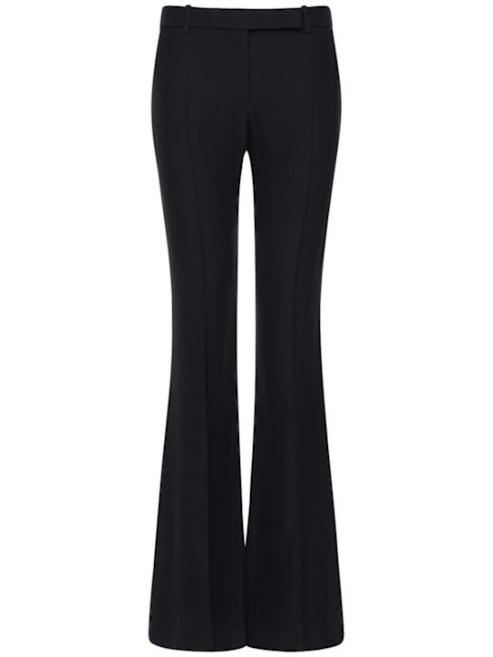 McQueen: Flared leaf crepe pants - Black - women_0 | Luisa Via Roma